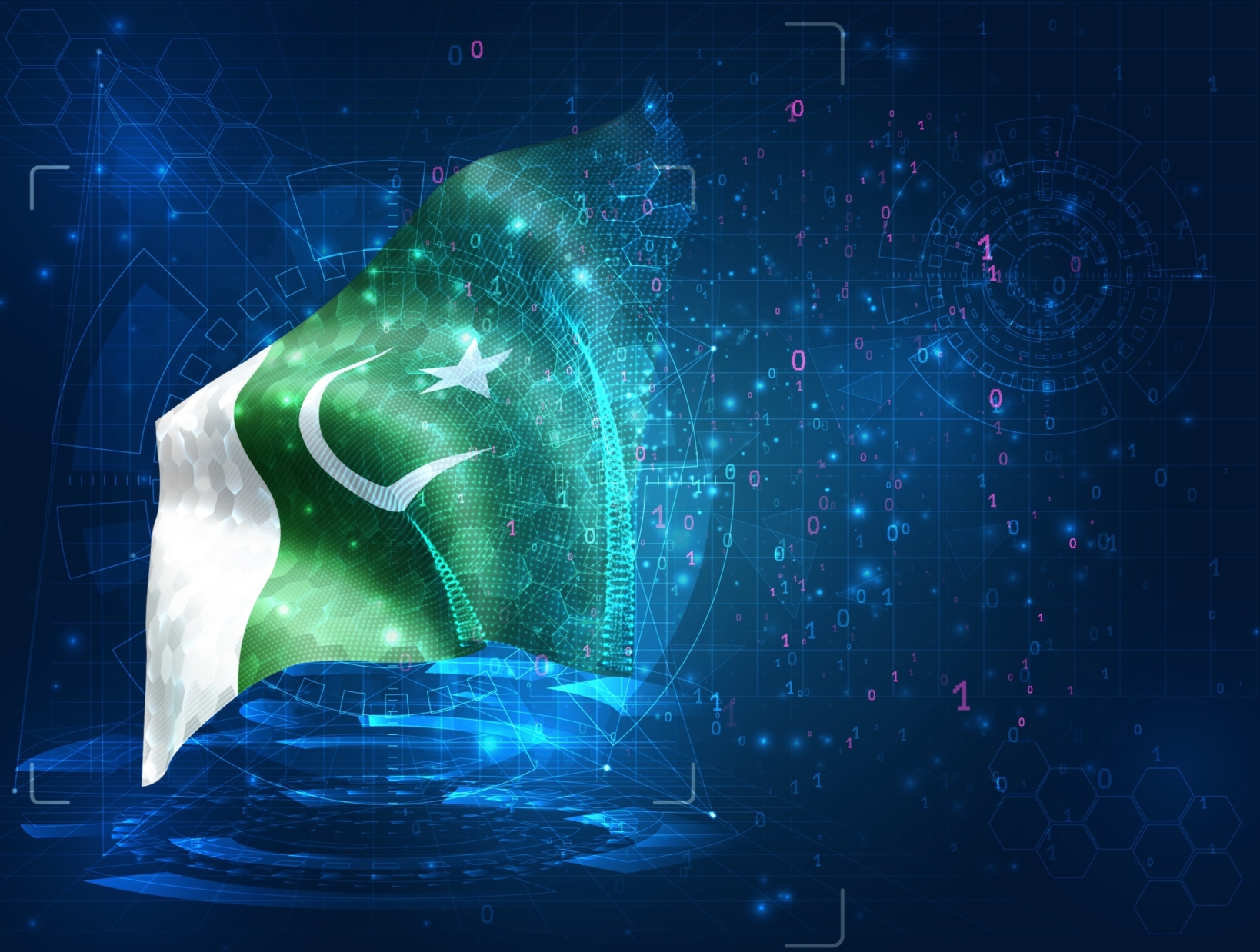 Pakistani Flag in Digital Domain